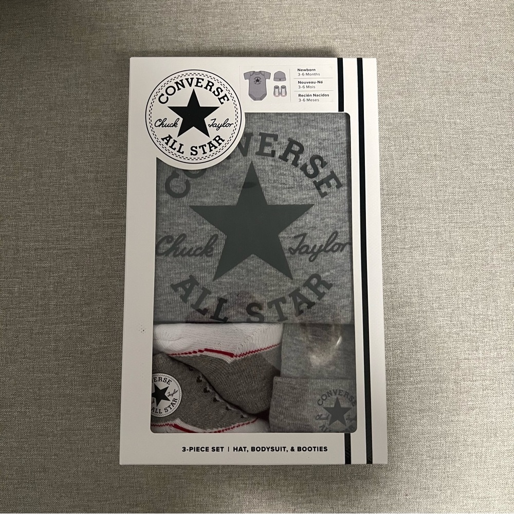 Converse Gray Baby Gift Set - Picture 1 of 4